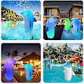 Miniatyrbild 4 av 5: Ljusupplysta Pool Leksaker för Barn och Vuxna Uppblåsbar Delfin Står på Vatten Land med Tumbler Design / LED & Fjärrkontroll / 13 Färger Pool Floats Perfekt för Strand