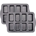 Miniatyrbillede 1 af 5: 2 stk. Mini Loaf Pan - 8 hulrums Non-Stick Mini Loaf Bageform Brownie Kageform Brødforme Kulstofstål Bageform