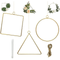 Miniatyrbild 2 av 4: Metallisk blomsterkransbåge Makramé båge ring för bröllopsceremoni födelsedagsinredning