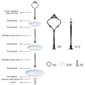 Miniatyrbild 2 av 5: 6 Set Tiered Tray Hardware För Tårta Stativ Form Krona 3 Tier Tårta Stativ Beslag Hardware Hållare För