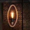 Miniatyrbillede 3 af 5: Enkel og cool væglampe væglamper retro loft hamp reb væglampe metal oval industri vintage væg