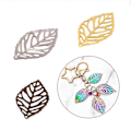 Pikkukuva 3 / 5: 100 kpl/pakkaus Ajour-lehti Metalli Kukka Kehys Riipus Charmi Diy Uv-hartsi Kaulakoru Silver