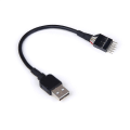 Pikkukuva 1 / 3: 9-pin uros naar ulkoinen USB A uros PC-emolevyn sisäinen datan jatkokaapeli Hfmqv