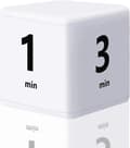 Kubtimer, Tidshanteringskub, Gravitationssensor Flip Timer 1-3-5-10 Minuter för Studier, Matlagning, Träning, Yoga (Vit)