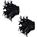 Miniatyrbillede 3 af 4: Mænd Gothic Epauletter I Fjer Dans Halloween Dekorationer Sæt Af 2 (sort) O