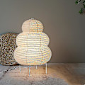 Miniatyrbillede 4 af 4: Japansk kreativ stativ gulvlampe soveværelse seng bord hvid rispapir bordlampe hjem hotel loft belysning deco standlight Square Lamp EU Plug