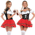 Miniatyrbillede 1 af 5: Ølpige Kostume Kvinder Oktoberfest Dirndl Kjole Voksen Halloween Fest Tøj L