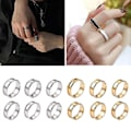 Miniatyrbillede 4 af 4: 6 stk. ringe kerne blanke til indlæg ring rustfrit stål rillet fingerring 8mm Gold