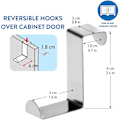 Miniatyrbilde 3 av 4: Seger - 6 dørkroker i rustfritt stål - Reversible for standarddør og garderobe - Opptil 5 kg