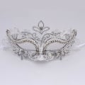 Miniatyrbild 1 av 5: Vit silver venetiansk maskeradmask - Mardi Gras-dekorationer för kvinnor