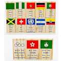 Miniatyrbild 4 av 5: Venalisa 100 st träflaggdomino spel Lär dig flaggor Världsländer Pedagogiska leksaker Presenter | block