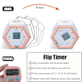 Miniatyrbillede 2 af 5: Hexagon Flip Timer med lydløs og alarmfunktion - Køkken Timer Nem at bruge - Tidsstyring Pomodoro