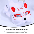 Miniatyrbild 4 av 4: 3 st Therian masker vita kattmasker tomma DIY Halloween mask djur, kattmask
