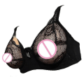 Miniatyrbilde 2 av 2: Falsk bryst BH lomme BH silikon brystformer crossdressers cosplay rekvisitt 95d (svart)
