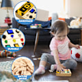 Miniatyrbillede 4 af 5: Montessori Legetøj til Småbørn 3+ Års Sensoriske Legetøj med Knapper, Læringslegetøj til Børn