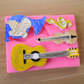 Miniatyrbillede 3 af 5: Kageform Guitar Form Bageform Silikone Slikform Til Hjem Kaesi