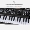 Pikkukuva 3 / 9: Musikaalinen mikrofoni 61-näppäiminen piano elektroninen kannettava soitin lapselle näppäimistölelu