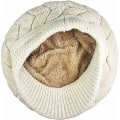 Miniatyrbillede 2 af 3: Dame Vinter Varme Strikhue Uld Sne Ski Huer Med Visir Sort White