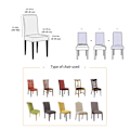 Miniatyrbild 3 av 5: 6-pack Stretchiga Elastiska Stolsöverdrag - Avtagbara [JUN]