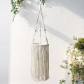 Miniatyrbild 3 av 5: Nordisk Macrame Växt Hängare Vävda Tofs Blomkruka Hållare Stativ Hängande Korg