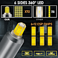 Miniatyrbild 3 av 5: H7 LED-strålkastare 10-32V Uppgraderade 360-graders H7 LED-lampor 60W Vit Extremt Ljusstark 18000LM