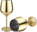 Vinglas i guld, 2 cocktailglas i rostfritt stål