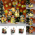 Miniatyrbillede 1 af 4: Julelandsbyhuse Julemand Snemænd Tog Snescene Led Lys Op Julepynt Harpiks