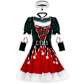 Miniatyrbilde 2 av 5: Julekostyme for jenter, nissekostyme for små jenter, juleantrekk for barn, julecosplayfest M