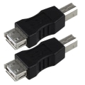 Miniatyrbillede 1 af 4: 2x USB Type A hun til USB Type B han adapter