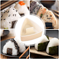 Miniatyrbillede 3 af 5: Onigiri-form, trekant risbolleform sushiform, risbolleform, non-stick trekant sushiform etui værktøjer risbolle bento presser form