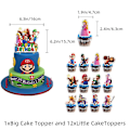 Pikkukuva 5 / 5: Super Mario Bros -elokuvateemaiset lasten syntymäpäiväjuhlatarvikkeet Ilmapallot Banner Kakku Muffinikoristeet Koristelusetti