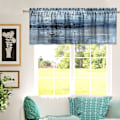 Miniatyrbild 4 av 5: Blågrå Köksgardiner för Fönster Marinblå Köksgardin Valance Abstrakt Konst Fönsterbehandling Valances för Vardagsrum Sovrum Badrum Deko