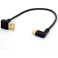 Pikkukuva 5 / 5: Kullattu USB C -kaapeli 90 astetta USB 2.0 -liittimeen C Oikea/vasen kulma Urosjatkokaapelin datansiirtosynkronointikaapeli (90 tyyppi C-tye A alas)