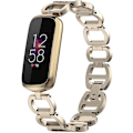 Miniatyrbillede 2 af 2: Kompatibel med Fitbit Luxe-rem til kvinder, justerbar rustfrit stål-lænke, metalur, D-formet armbåndsrem, tilbehør til Fitbit Luxe