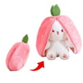 Transformable Strawberry Carrot Bunny Plush Toy Stuffed Rabbit Strawberry 35cm
