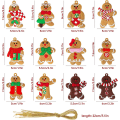 Miniatyrbild 4 av 5: 12 st pepparkaksgubbe julgransprydnader, nya minipepparkaksgubbeprydnader, julgranshängande dekorationer hänge