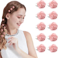 Miniatyrbilde 1 av 5: Bryllupshårklemme, Roseblomster Hårtilbehør, Små Bryllupshårblomster, Bryllupshårpynt (10 stk. Rosa)