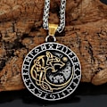 Miniatyrbillede 5 af 5: Viking Mænds Rustfrit Stål Fenrir Ulv Rune Halskæde Nordisk Amulet Smykker Gave