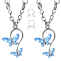 Miniatyrbillede 1 af 5: 8xbutterfly Nippelring Justerbar Nippelklemmer Kroppssmykker Lyseblå