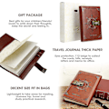 Miniatyrbillede 4 af 5: Dagbog med lås Læderjournal Adgangskode Kombination Lås Notebook Hemmelig Journal Skrive Notebook Pu Brun Stil