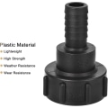 Miniatyrbillede 5 af 5: Sourcing Map IBC Tank Slange Adapter 60mm Grov Gevind Til 25mm Pigtråds Slangeforbindelse Fitting Sort Pakke Med 2