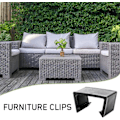 Miniatyrbillede 3 af 5: 8 stk. fletmøbelklips i rattan, udendørs møbelklips i flet 2,56 tommer plastik rattan sofa klips plastik rattan stol fastgørelseselementer 2.24 Inch
