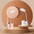 Miniatyrbillede 2 af 5: 4 i 1 Astronaut Projektion Skrivebordslampe LED Nattelys Studerende Læring Øjenbeskyttelse Penneholder Skrivebordslampe Hvid