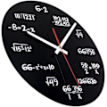 Miniatyrbillede 2 af 4: Matematisk ur, unikt vægurdesign Nyhed Matematik ligning ur - Hver time markeret af en simpel matematisk ligning (sort)