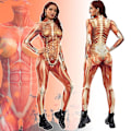 Pikkukuva 4 / 5: Halloween 3D -lihaspainatus -hyppypuku Joustava Ihmisanatomia Kehon Bodysuit Cosplay Puku Catsuit Korkea Laatu F0110 M
