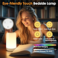 Miniatyrbild 2 av 5: Touch-lampa för sovrum, RGB Färgskiftande Batterilampa för Sovrum, Uppladdningsbara Batteridrivna Lampor, Dimbar Nattlampa Sängbordsbelysning