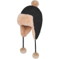Miniatyrbild 1 av 4: Dam vinter stickad mössa fleecefodrad pom pom mössa peruansk mössa lockig mössa virkad mössa fuskpälsmössa öronmössa utomhus skidåkning snowboardmössa