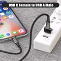 Miniatyrbilde 3 av 6: 3-pakning, Type C hun til USB hann ladekabeladapter