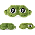 Miniatyrbilde 1 av 3: Rosa Frosk 3D Konturert Sovemaske, Polyester, SOVEMASKE, 20 cm x 10, Elastisk Strikk green