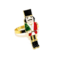 Miniatyrbilde 1 av 3: 2 stk Nøtteknekker Serviettringer Holdere Jule Nøtteknekker Formet Serviettringer Bordtilbehør 6.10X4.00X2.10CM